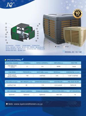 IQ Evaporative Air Cooler - Evaporative Cooler  (10 year casing warranty)